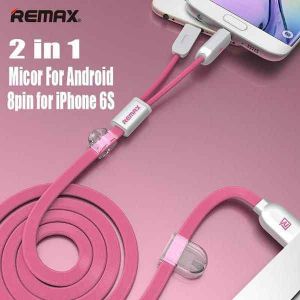 كيبل مزدوج ايفون وميكرو MC03 REMAX بنفس الوقت